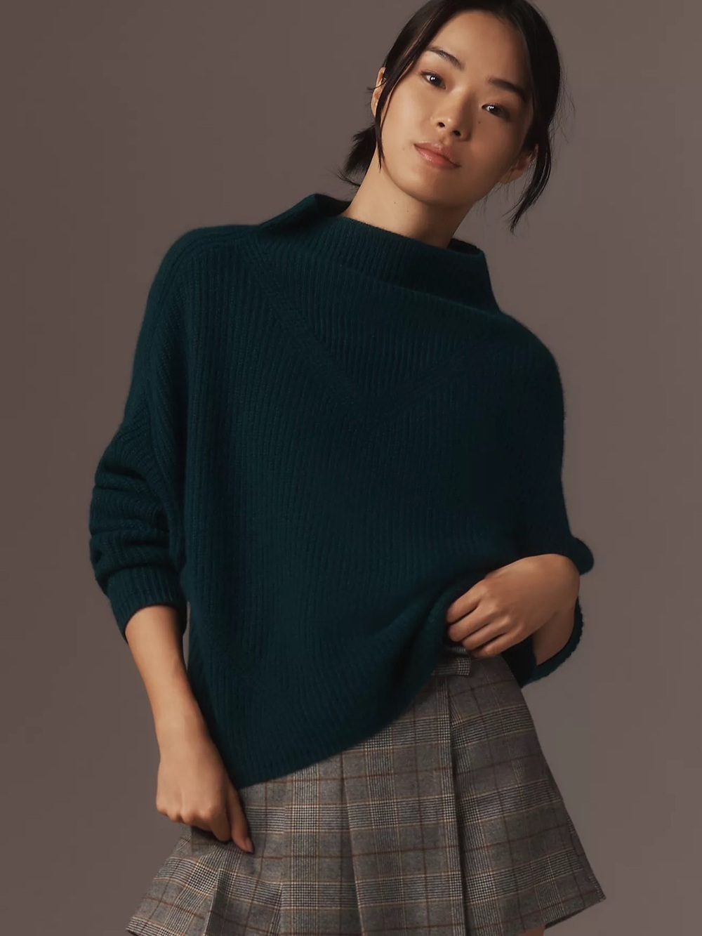 Anthropologie The Enza Ribbed Cashmere Jumper: Cropped Long-Sleeve Edition Size